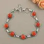 Carnelian Bracelet 925 Silver Overlay Handmade Boho Style Jewelry Carnelian Bracelet 925 Silver Overlay Handmade Boho Style Jewelry
