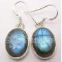 SilverStarJewel Sterling Silver 12 x 16 mm Cab Labradorite tcw 19.6 Earrings 1.3'' New Art