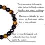 Vinswet 2PCS 8mm Black Obsidian Tiger Eye Beaded Couples Bracelets, Elastic Natural Stone Chakra Men Bracelet Matching Distance Bracelets for Men Women 7.5''