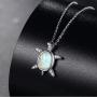 VIKI LYNN Baby Sea Turtle Necklace Sterling Silver Created Opal Jewelry for Women