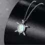 VIKI LYNN Baby Sea Turtle Necklace Sterling Silver Created Opal Jewelry for Women VIKI LYNN Baby Sea Turtle Necklace Sterling Silver Created Opal Jewelry for Women
