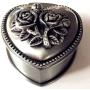 elegantmedical HANDMADE SILVER ROSE BEADS CATHOLIC Saint St Benedict ROSARY BLACK CROSS NECKLACE & NICE METAL JEWELLERY BOX