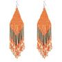 Luluping Long Beaded Tassel Earrings – Large Bohemian Native Statement Bead Dangle Earrings for Women, Big Boho Statement Handmade Beaded Drop Fringe Earrings