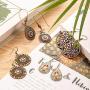 6 Pairs Bohemian Vintage Dangle Earrings Boho Retro Rhinestone Drop Earrings and 2 Pieces Vintage Bohemia Beaded Bracelet Multi-layer Woven Bracelet Jewelry for Women Girls