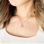 Spoil Cupid 14k Gold Plated 925 Sterling Silver Jewish Jewelry Star of David Necklace Matte Finish Brush Textured, 18''