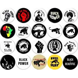 Black Panther Party 20 NEW 1 Inch (25mm) Set of 20 BLACK LIVES MATTER Buttons Badges Pins 1'' BLM