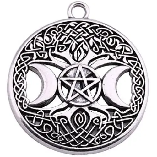 Pagan Triple Moon Goddess Pentacle Celtic Tree of Life Alloy Pendant for Jewelry Making Pagan Triple Moon Goddess Pentacle Celtic Tree of Life Alloy Pendant for Jewelry Making