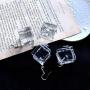 Creative Transparent Ice Cubes Dangle Earrings Acrylic Irregular Simple Funny Hot Summer Jewelry for Women Girls