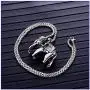 Fusamk Punk Titanium Steel Animal Elephant Pendant Necklace,24'' Box Chain Fusamk Punk Titanium Steel Animal Elephant Pendant Necklace,24'' Box Chain