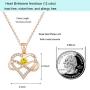 sovesi Infinity Heart Necklace for Women, Rose Gold Love Birthstone Pendant Necklace with Cubic Zirconia Jewelry Birthday Gifts for Women
