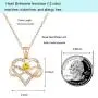 sovesi Infinity Heart Necklace for Women, Rose Gold Love Birthstone Pendant Necklace with Cubic Zirconia Jewelry Birthday Gifts for Women
