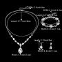 BriLove Womens Wedding Bridal Crystal Teardrop Y-Necklace Tennis Bracelet Dangle Earrings Set