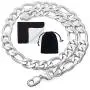 14.7mm Solid .925 Sterling Silver Flat Figaro Chain Necklace 14.7mm Solid .925 Sterling Silver Flat Figaro Chain Necklace