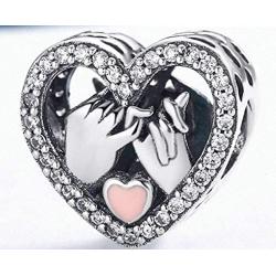 Annmors Love Heart Charm fits Pandora Charms Bracelets for Woman-925 Sterling Silver Dangle Pendant Bead,Girl Jewelry Beads Gifts for Women Bracelet&Necklace