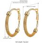 Stainless Steel Hoop Earrings For Women, Minimalist And Chic Jewelry, Black/18K Real Gold Plated, Round Hoops Earrings Hypoallergenic, Size:30mm/40mm/60mm/80mm, Come Gift Box