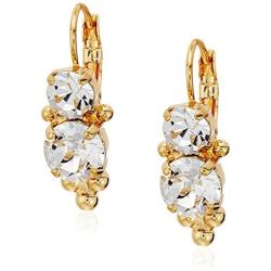 Sorrelli Core Bright Gold Crystal Ornate Crystal Rounds French Wire Drop Earrings