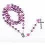 Rosary Beads Catholic, Handmade Imitation Pearl Rosary Necklace, Rosaries with Metal Crucifix Catholic Gift Rosary Beads Catholic, Handmade Imitation Pearl Rosary Necklace, Rosaries with Metal Crucifix Catholic Gift