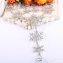 EVER FAITH Tear Drop Snowflake Necklace Earrings Set Austrian Crystal