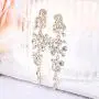 BriLove Womens Bohemian Boho Wedding Bridal Crystal Floral Vine Chandelier Hollow Clip-On Dangle Earrings BriLove Womens Bohemian Boho Wedding Bridal Crystal Floral Vine Chandelier Hollow Clip-On Dangle Earrings