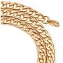 Men Gold Necklace Chain, Gold Plated Figaro Chain Link, Stainless Steel 8mm Wide Curb Hip Hop Chian Necklace 24Inch
