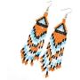 6 Pcs Bohemian Long Beaded Dangle Earrings Handmade Colorful Seed Beaded Long Tassels Drop Earring Set Dainty Elegant Ethnic Style Earring Set for Women Girl Jewelry