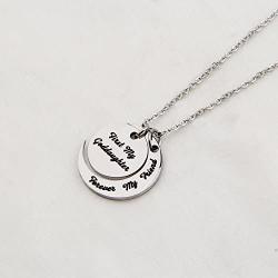 KUIYAI Godmother Goddaughter Necklace Forever My Friend Crescent Moon Necklace