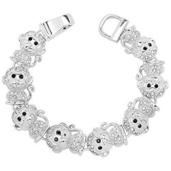 Liavys Monkey Fashionable Chain Bracelet - Sparkling Crystal - Magnetic Clasp - Unique Gift and Souvenir