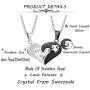 Sllaiss His&Hers Pendants Crystal from Swarovski Couples Necklace Puzzles Love Matching Heart Necklace