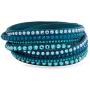 SWAROVSKI Slake Teal 2 in 1 Suede Wrap Bracelet 5043496-M- Medium