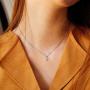 FANCIME 14k Solid White Gold Classic Round 4 Prong Solitaire 1 Carat Moissanite Simulated Diamond Pendant Necklace For Women Girls, 16'' + 2'' Extender，DEW Color VVS Clarity Moissanite
