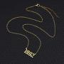 RINHOO Birth Year Number Pendant Necklace Stainless Steel Gold Number Birthday Necklace Chain Jewelry for Women Girl