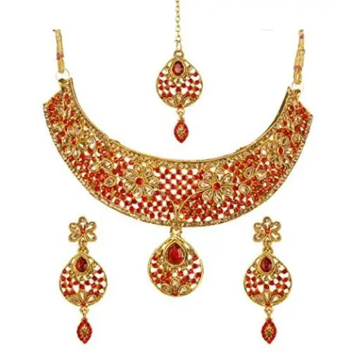 Bindhani Indian Jewellery Bridal Bridemaids Wedding Kundan Choker Gold Plated Bollywood Necklace Earrings Tikka Jewelry Set for Women Bindhani Indian Jewellery Bridal Bridemaids Wedding Kundan Choker Gold Plated Bollywood Necklace Earrings Tikka Jewelry Set for Women