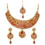 Bindhani Indian Jewellery Bridal Bridemaids Wedding Kundan Choker Gold Plated Bollywood Necklace Earrings Tikka Jewelry Set for Women