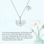 YFN Yoga Lotus Flower Pendant Necklace with Om Symbol Sterling Silver with Pear Shape Cubic Zirconial Lotus Flower Jewelry Earrings for Mom Women Wife Mother Day Birthday Gift (Lotus Necklace)