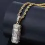 TOPGRILLZ 14K Gold Plated Iced Out CZ Hollow Xanax Pill Bar Pendant Necklace with 24” Rope Chain TOPGRILLZ 14K Gold Plated Iced Out CZ Hollow Xanax Pill Bar Pendant Necklace with 24” Rope Chain