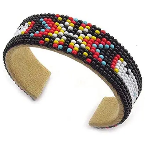 Handmade Beaded Indian Fashion Jewelry Black Red Butterfly Beaded Cuff Bracelet B53/8 Multi color Handmade Beaded Indian Fashion Jewelry Black Red Butterfly Beaded Cuff Bracelet B53/8 Multi color