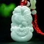 c1lint7785631 Boutique Jadeite Hisui Jade Grade A Gemstone Zodiac Made Horoscope Animal Sign Necklace Pendant Amulet