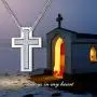 SOULMEET Matching Cross Sterling Silver Couple Necklace with Diamond Cut Round Cubic Zirconia Always Be with You Cross Faith Jewelry Gift Idea