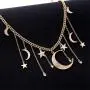 AILUOR Fashion Bohemia Crystal Crescent Moon&Star Necklaces Tassel Pendants Unique Retro Gold Color Delicate Long Sweater Chain Necklace Accessories Jewelry for Women Girl AILUOR Fashion Bohemia Crystal Crescent Moon&Star Necklaces Tassel Pendants Unique Retro Gold Color Delicate Long Sweater Chain Necklace Accessories Jewelry for Women Girl