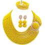 aczuv Crystal Royal Blue Beads Jewelry Set African Necklaces for Women Nigerian Wedding Jewelry Sets
