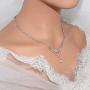 UDORA Crystal Teardrop Necklace Earrings Jewelry Set with Bracelet Party Prom Wedding