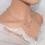 UDORA Crystal Teardrop Necklace Earrings Jewelry Set with Bracelet Party Prom Wedding