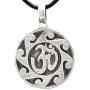 Trilogy Jewelry Pewter Buddhist Circle Ohm Namaste Pendant on Leather Necklace