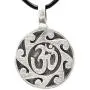 Trilogy Jewelry Pewter Buddhist Circle Ohm Namaste Pendant on Leather Necklace Trilogy Jewelry Pewter Buddhist Circle Ohm Namaste Pendant on Leather Necklace