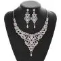 Hapibuy Crystal Wedding Jewelry Set Necklace Earring Set For Women and Brides Rose Gold and Silver Bridal Statement Jewelry Sets Hapibuy Crystal Wedding Jewelry Set Necklace Earring Set For Women and Brides Rose Gold and Silver Bridal Statement Jewelry Sets