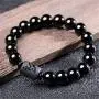 Anti-Swelling Black Obsidian Bracelet - Natural Obsidian Stone Bead Bracelet Couple Men 12mm and Women 10mm Dragon and Phoenix Totem Jewelry Anti-Swelling Black Obsidian Bracelet - Natural Obsidian Stone Bead Bracelet Couple Men 12mm and Women 10mm Dragon and Phoenix Totem Jewelry