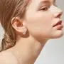 Small Hoop Earrings 925 Sterling Silver Tiny Cartilage Leaf Hoop Earrings Jewelry Gifts with Gift Box for women and girls( silver) (earring A)