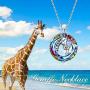TOUPOP Giraffe Pendant Necklace with Girl s925 Sterling Silver Gifts for Women Teen girls Daughter Keep Me in Your Heart with Volcano Circle Crystal Jewelry Christmas Birthday Gifts Mothers Day gifts for her