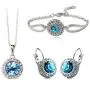 MAFMO White Platinum Plated Crystal Round Shaped Necklace Bracelet Earrings Set Women Fashion Jewelry MAFMO White Platinum Plated Crystal Round Shaped Necklace Bracelet Earrings Set Women Fashion Jewelry