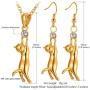 U7 Cute Cat Necklace Rhinestone with Chain Platinum/18K Gold Plated Girls Charm Smooth Collarbone Necklace